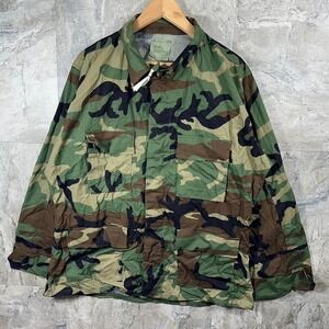 US Military Woodland Camo M65 Field Jacket Mens Size L #military #camouflage